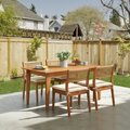 Alaterre Furniture Barton 5-Piece Patio Dining Set, Weather-Resistant Outdoor Dining Table, 4 Stackable Patio Chairs 80-OUTD-WD-DIN-SET1